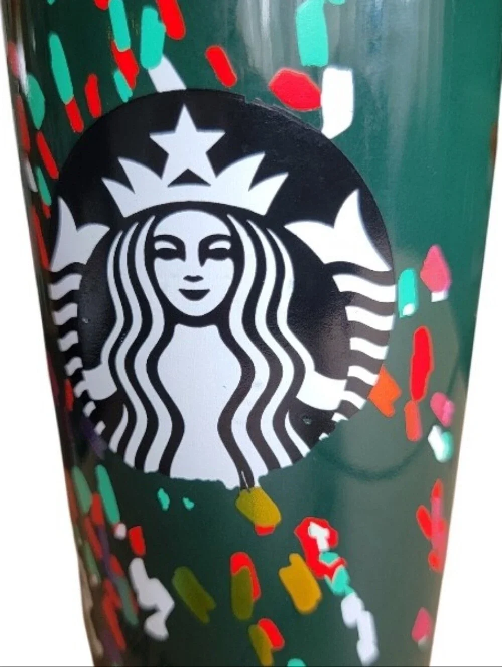 Starbucks 2019 Holiday Season Green Confetti Traveler Ceramic Coffee Mug